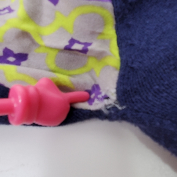 DESIGUAL Boho Knit Sweatshirt Sweater Top Silky Panel Front Sz S FLAWS - Picture 7 of 7